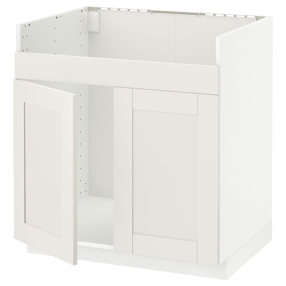 Напольный шкаф для двойной мойки ХАВСЕН, белый/Сэведаль белый 80x60 см IKEA METOD МЕТОД 192.803.12 - схема-чертеж с размерами