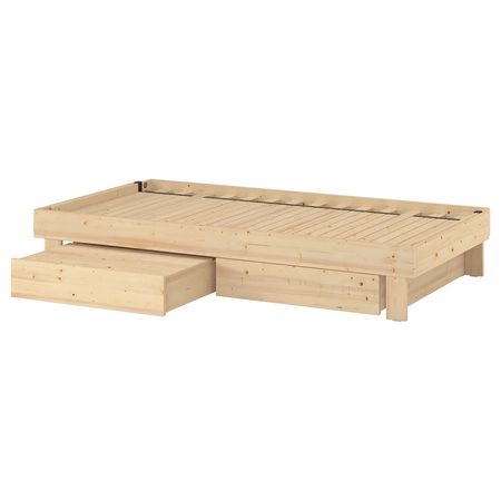 GLAMBERGET Раздвижная кровать с ящиками - сосна 80-160x200 см