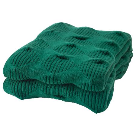 Плед ИКЕА ПС 2017, зеленый (95x160 см)