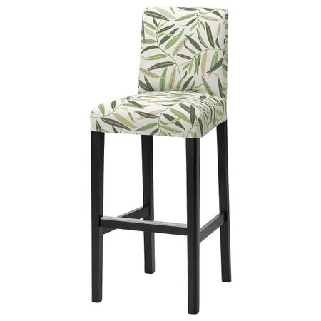 Стул барный, черный/Фогельфорс разноцветный 75 см IKEA BERGMUND БЕРГМУНД 194.196.63