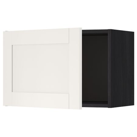 Шкаф навесной МЕТОД, черный, Сэведаль белый