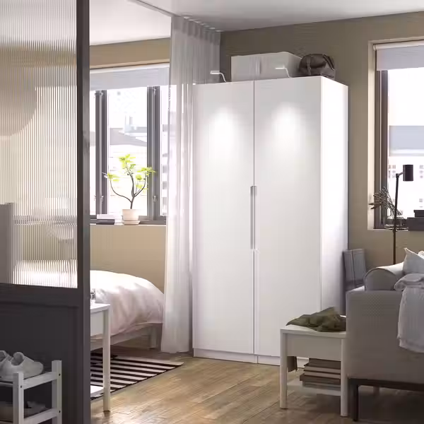 PAX / TONSTAD Гардероб, комбинация - белый/белый с оттенком 100x60x201 см - фото 4