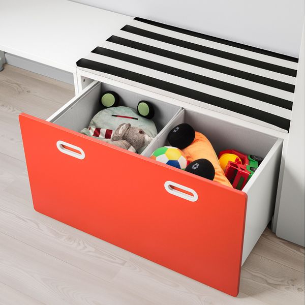 Комбинация для хранения, белый, красный 300x50x128 см IKEA СТУВА / ФРИТИДС 192.531.44 - схема-чертеж с размерами