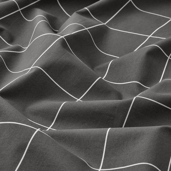 Пододеяльник и наволочка, 150x200, 50x60 см, белый черный, клетка IKEA VITKLÖVER ВИТКЛЁВЕР 704.906.65 - фото 6