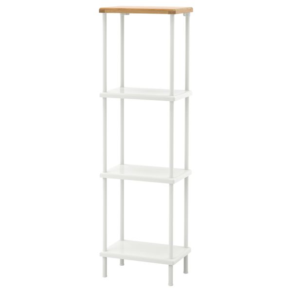 Стеллаж ДИНАМ, белый, рисунок бамбука (40x27x136 см) - фото 1