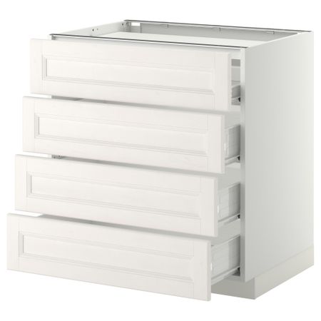 Напольный шкаф, 4 фронтальных панели, 4 ящика МЕТОД / ФОРВАРА, белый, Лаксарби белый
