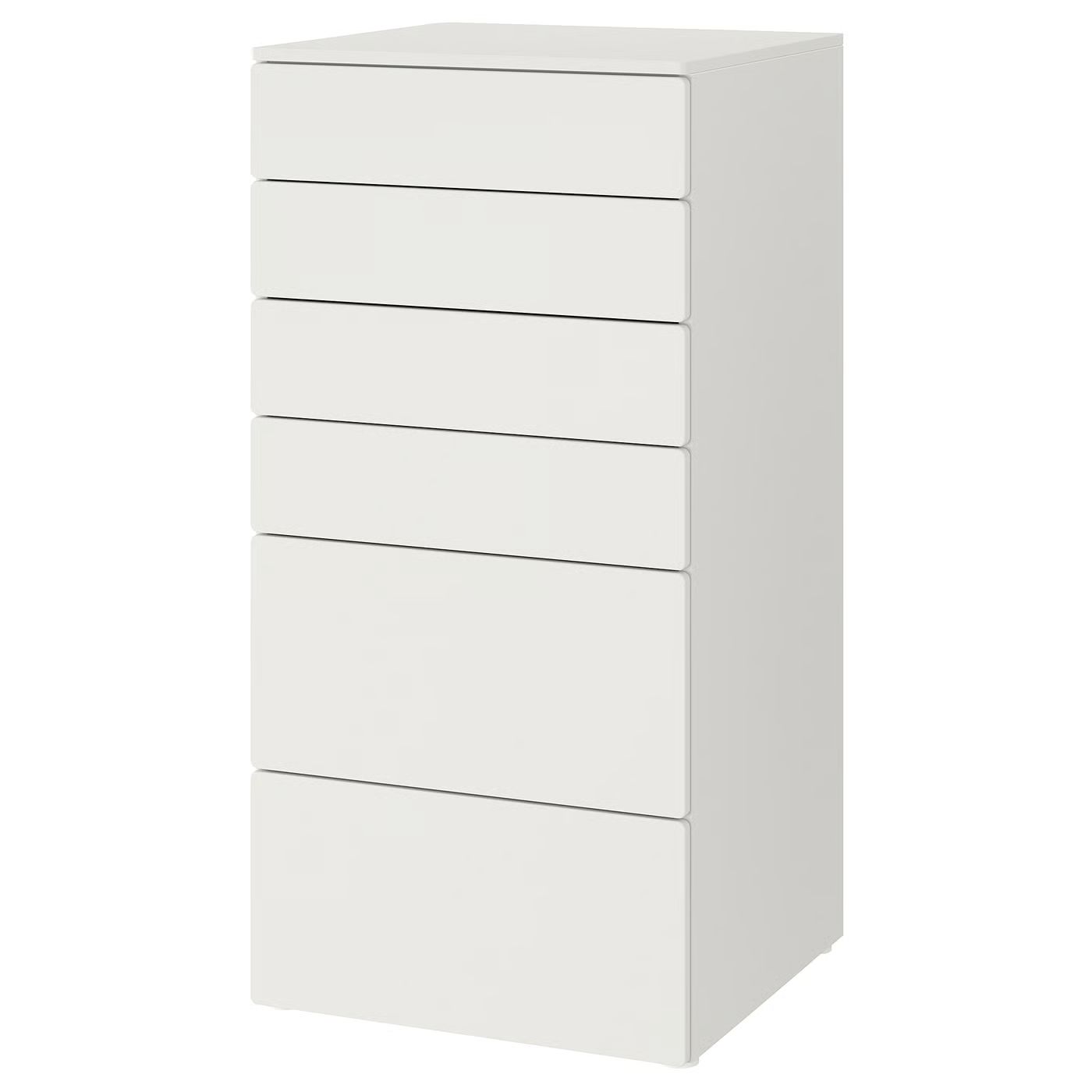 SMÅSTAD / PLATSA Комод с 6 ящиками – белый/белый 60x57x123 см