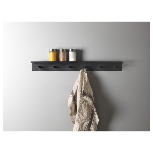 Настенная планка с крючками ФАЛЬСТЕРБУ - схема-чертеж с размерами