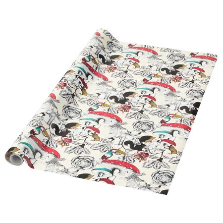 Рулон оберточной бумаги ВИНТЕР 2018, с рисунком, белый (4x0.7 м)