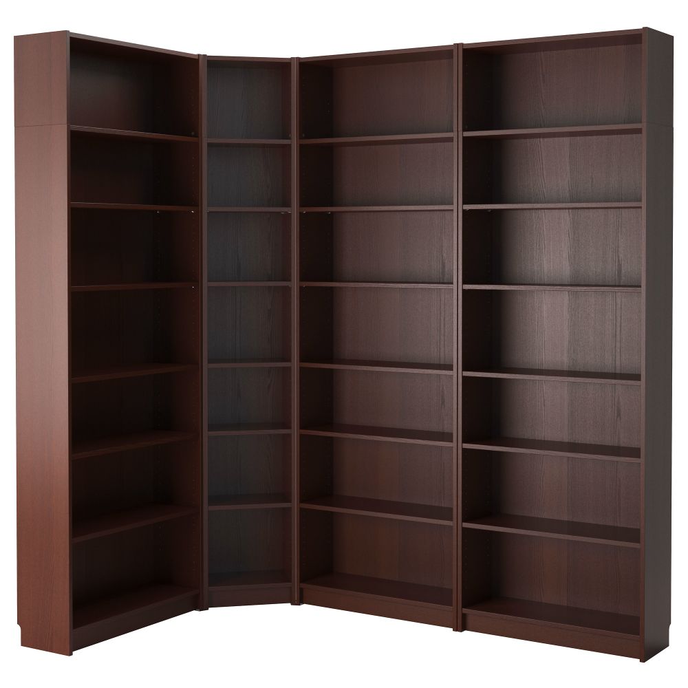 Стеллаж БИЛЛИ, классический коричневый (215/135x237x28 см) - схема-чертеж с размерами