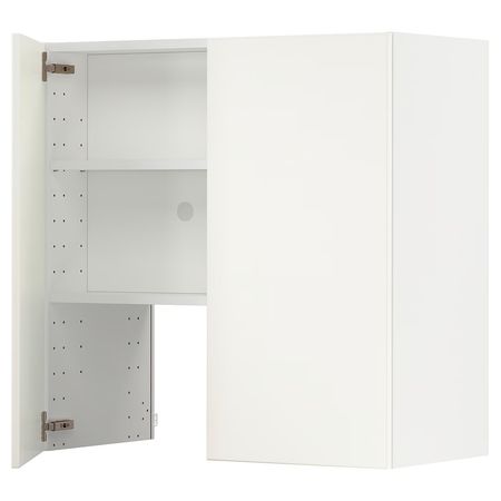 METOD Навесной шкаф д/вытяжки/полка/дверь - белый/Veddinge белый 80x80 см
