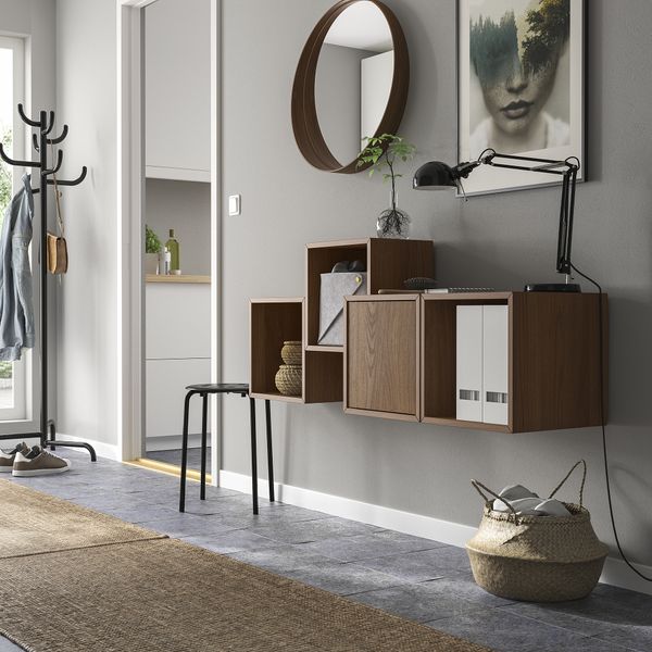 Комбинация настенных шкафов, грецкий орех, 140x35x53 см IKEA EKET ЭКЕТ 095.702.94 - фото 3