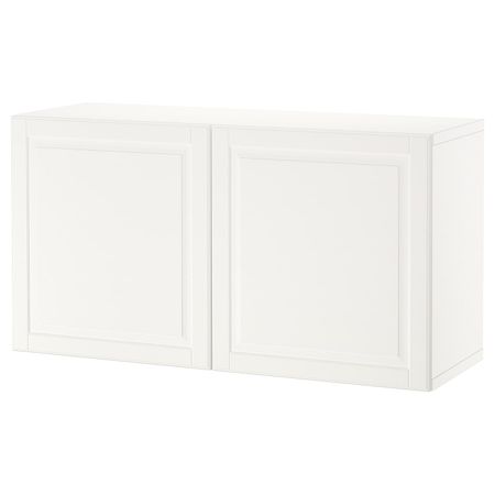 Стеллаж с дверьми, белый/Смевикен белый 120x42x64 см IKEA BESTÅ БЕСТО 494.420.49