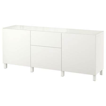 Комбинация для хранения с дверцами, ящиками БЕСТО, Лаппвикен белый (180x40x74 см)