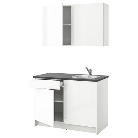 Кухня, глянцевый, белый 120x61x220 см IKEA KNOXHULT КНОКСХУЛЬТ 893.933.39