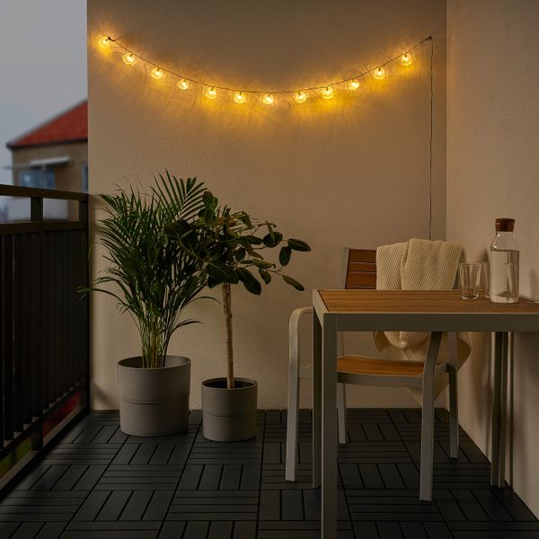 Гирлянда, 12 светодиодов, с батарейным питанием для сада/рыба прозрачный IKEA SOLVINDEN СОЛВИДЕН 804.870.64 - схема-чертеж с размерами