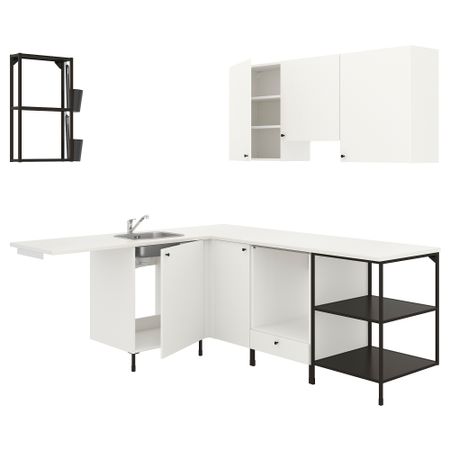 Угловая кухня, антрацит, белый IKEA BEGIVENHET БЕГИВЕНХЕТ 693.379.95
