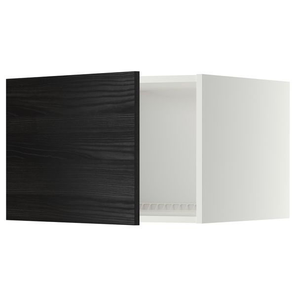 Верхний шкаф на холодильник, морозильник МЕТОД, белый, Тингсрид черный - схема-чертеж с размерами