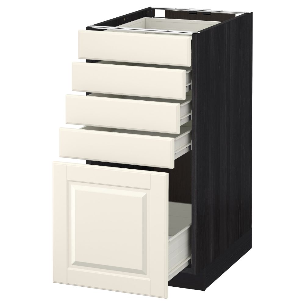 Напольный шкаф с 5 ящиками МЕТОД / ФОРВАРА, черный, Будбин белый с оттенком - схема-чертеж с размерами