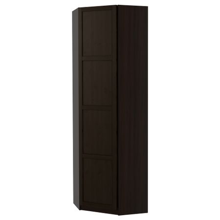 Гардероб угловой ПАКС, черно-коричневый, Хемнэс черно-коричневый