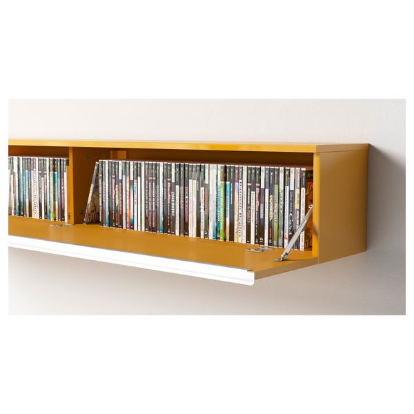 Полка навесная БЕСТО БУРС, глянцевый желтый (180x26 см) - схема-чертеж с размерами