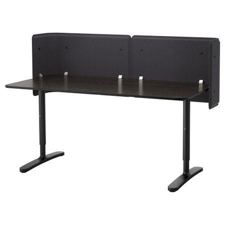 Стол для приемной БЕКАНТ, черно-коричневый, черный (160x80 55 см)