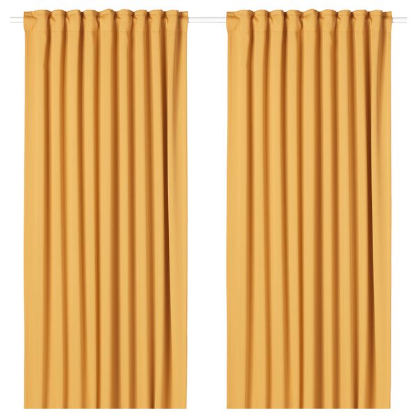 Затемняющие гардины, 2 шт., желтый, 145x300 см IKEA MAJGULL МАЙГУЛЛ 504.177.89 - фото 2