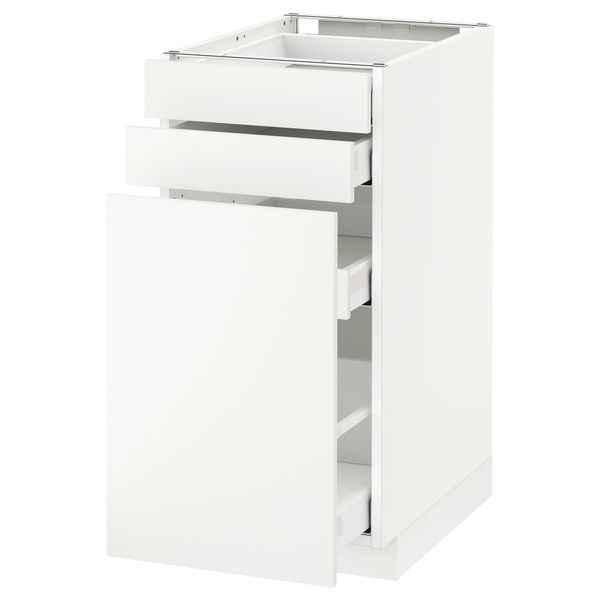 Напольный шкаф с выдвижными модулями, 2 фронтальные панели МЕТОД / МАКСИМЕРА, белый, Хэггеби белый - схема-чертеж с размерами