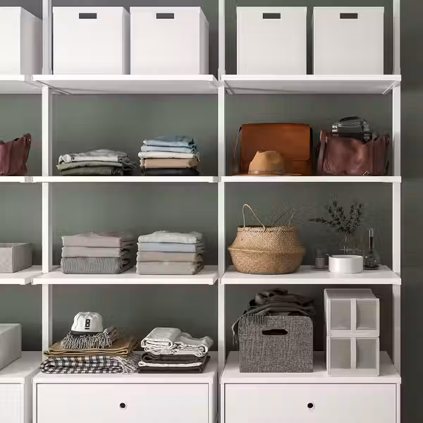 ELVARLI Открытая комбинация д/хранения - белый 258x51x222-350 см - схема-чертеж с размерами