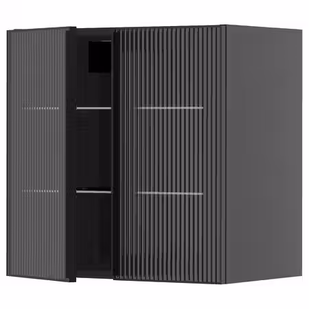 METOD Навесной шкаф/полки/2стеклян двери