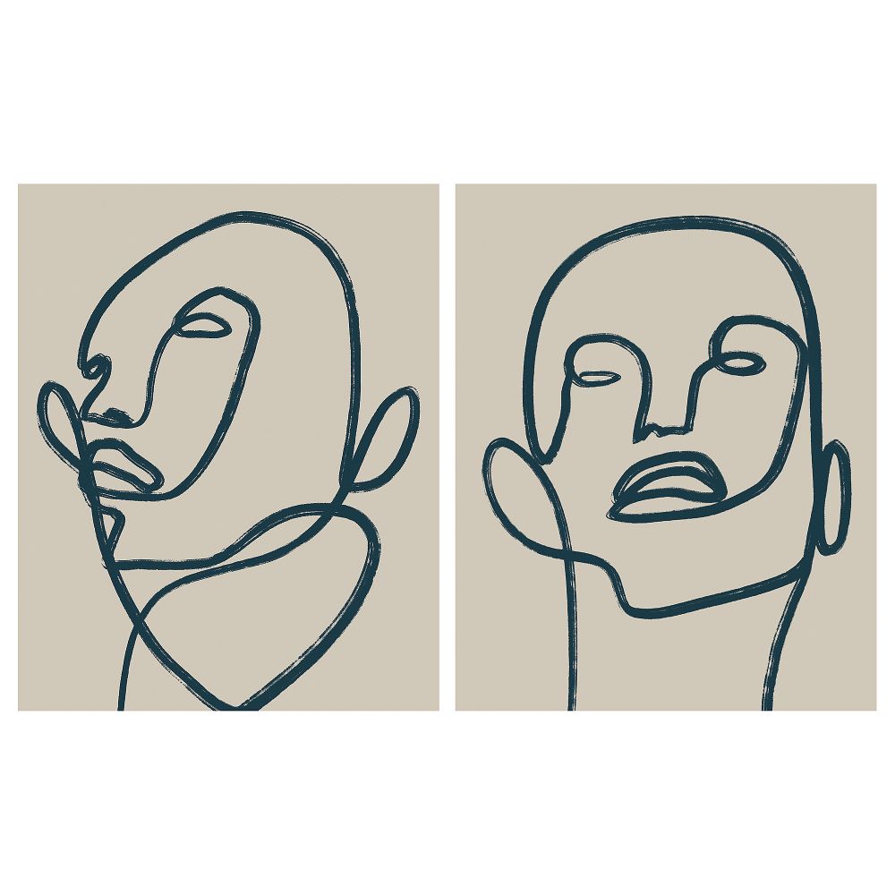 Картина, 40x50 см, Линейные портреты IKEA PJÄTTERYD ПЬЕТТЕРИД 105.605.62 - фото 1