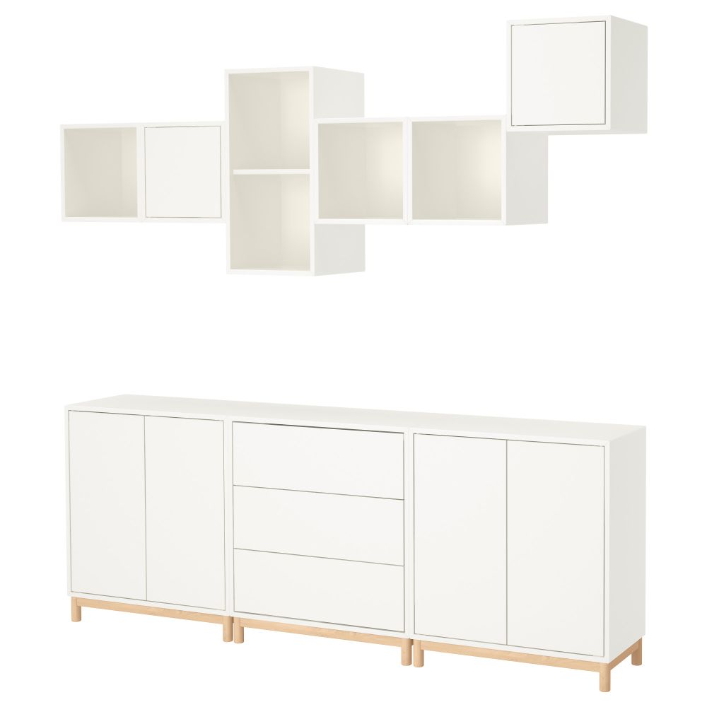 Комбинация шкафов с ножками ЭКЕТ, белый (210x35x210 см) - фото 1