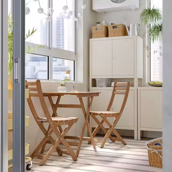 ASKHOLMEN Садовый стол+2 складных стула - темно-коричневый 60x62 см - фото 2