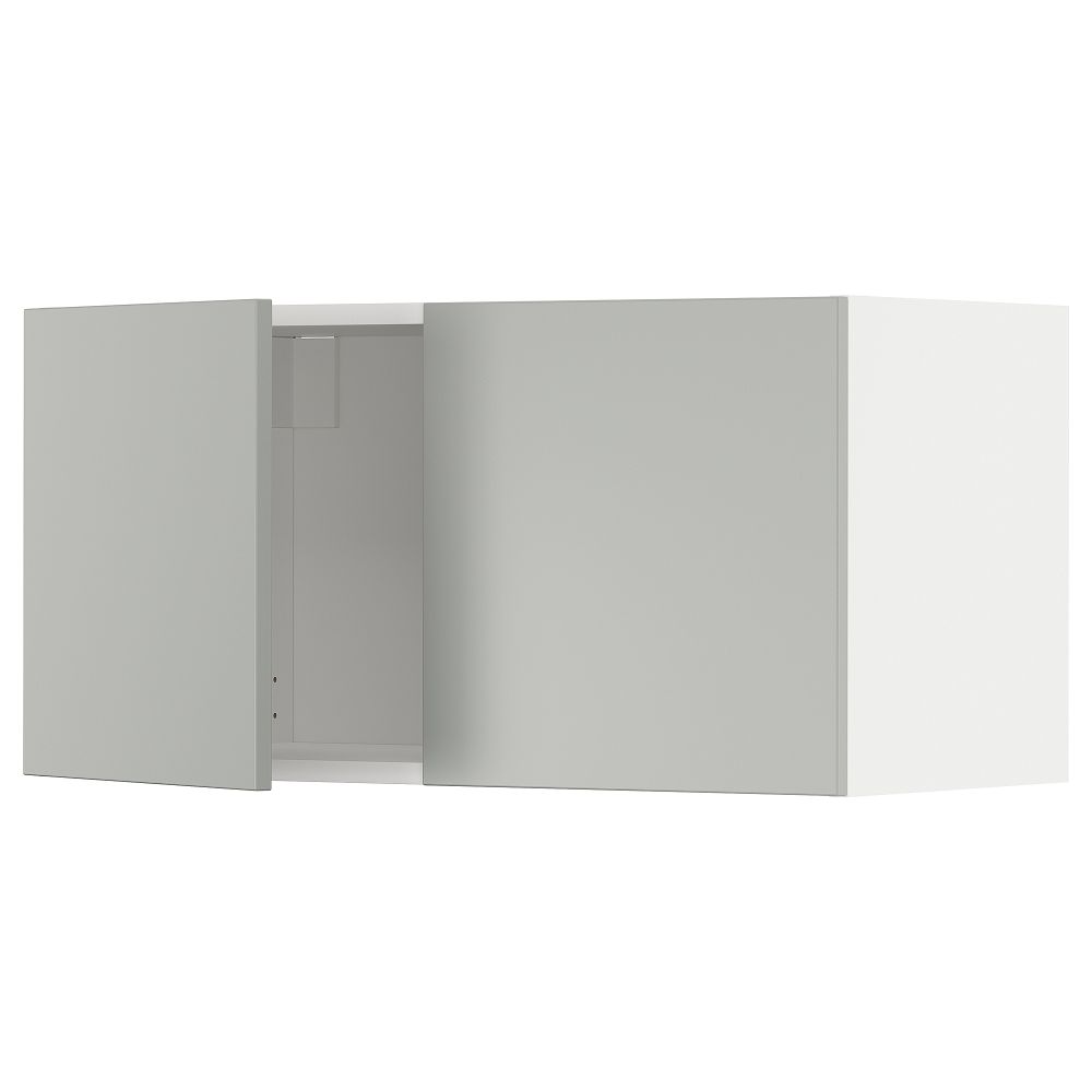 Навесной шкаф с 2 дверцами, белый, Havstorp светло-серый, 80x40 см IKEA METOD МЕТОД 395.383.49 - фото 1