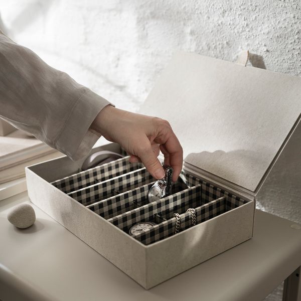 Коробка с отделениями, 30x18x6 см, естественный, бежевый IKEA RÅGODLING 605.658.21 - фото 8