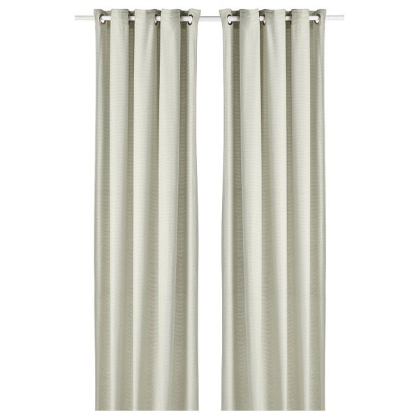 Гардины, 2 шт., зеленый 145x300 см IKEA MOALINA МОАЛИНА 104.962.17 - фото 1