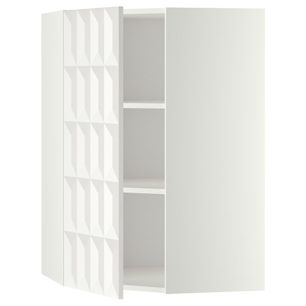 Угловой навесной шкаф с полками МЕТОД, белый, Гэррестад белый - схема-чертеж с размерами