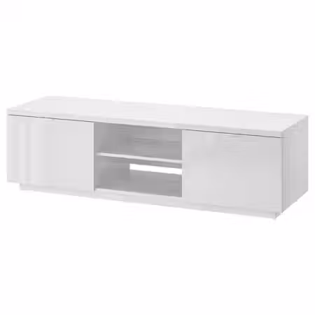 BYÅS Тумба под ТВ - глянцевый белый 160x42x45 см