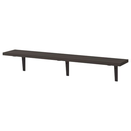 Полка навесная, коричнево-чёрный, черный 120x20 см IKEA БЕРГСХУЛЬТ / ЭКБИ СТЁДИС 892.906.28