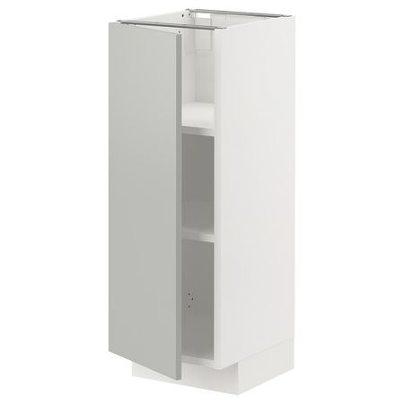 METOD Напольный шкаф с полками - белый/Havstorp светло-серый 30x37 см
