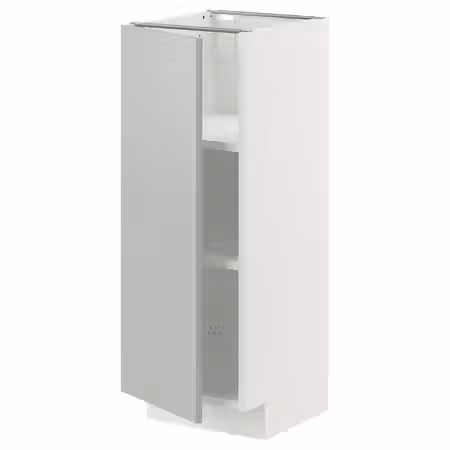 METOD Напольный шкаф с полками - белый/Havstorp светло-серый 30x37 см