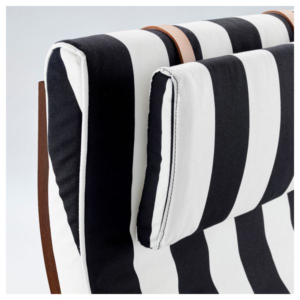 Кресло ПОЭНГ, классический коричневый, Стенли черный/белый - фото 3