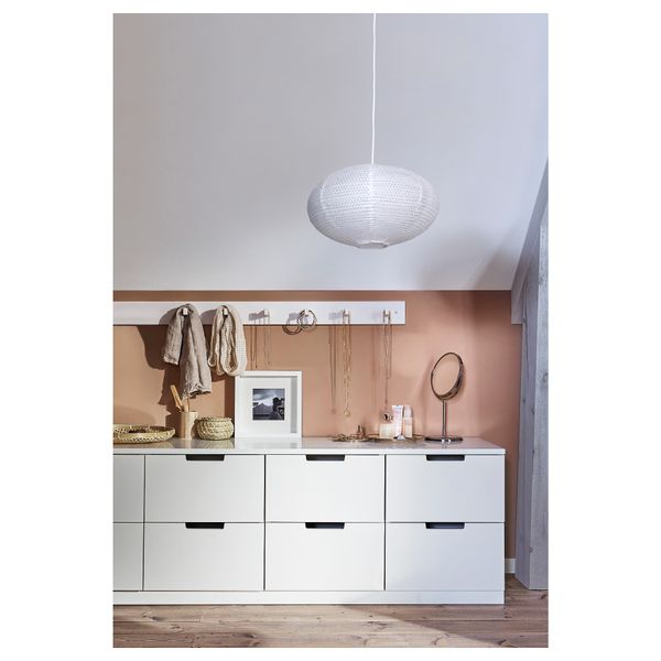 Комод с 4 ящиками НОРДЛИ, белый (160x52 см) - схема-чертеж с размерами