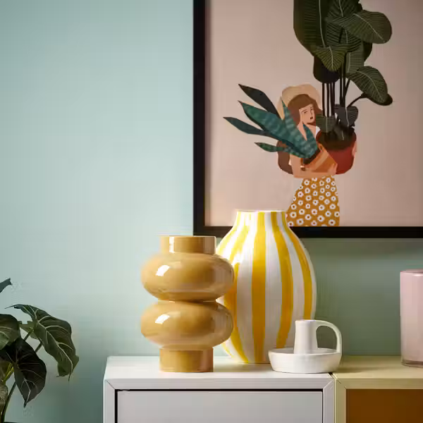 PÄRLHÄGG ПЭРЛХЭГГ Ваза - желто-бежевый 22 см - фото 4