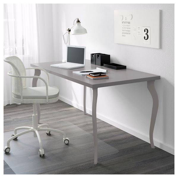 Стол ЛИННМОН / ЛАЛЛЕ, серый (150x75 см) - схема-чертеж с размерами