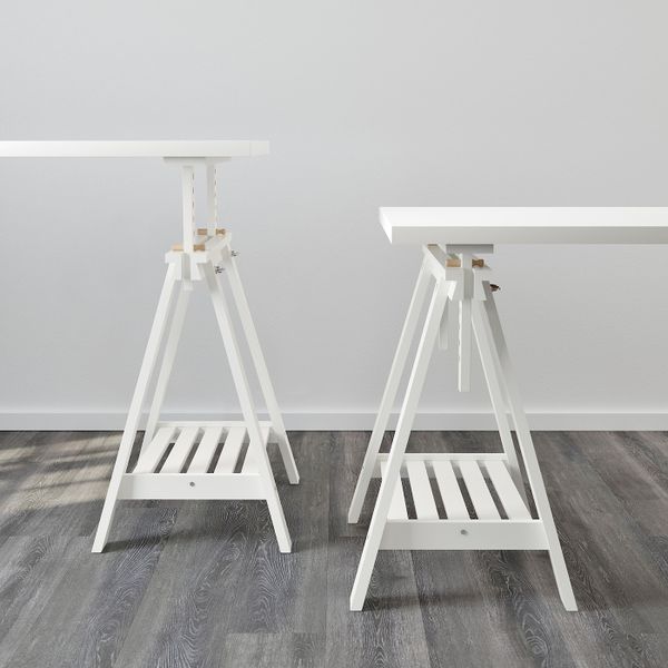 Опора для стола с полкой, белый 70x71/93 см IKEA FINNVARD ФИНВАРД 203.852.09 - схема-чертеж с размерами