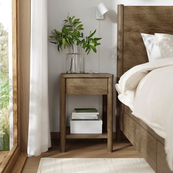 TONSTAD Тумба прикроватная - коричневый мореный дубовый шпон 40x40x59 см - фото 2