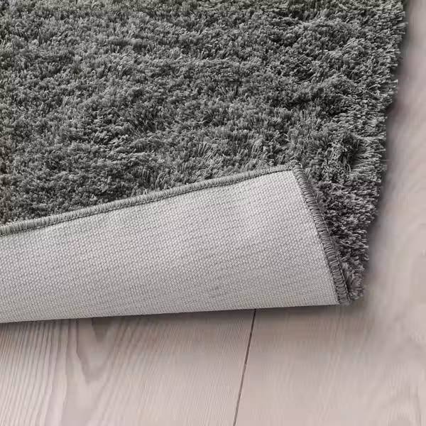 LINDKNUD Ковер, длинный ворс - темно-серый 80x150 см - схема-чертеж с размерами