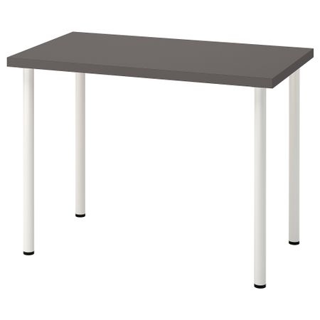 Письменный стол, 100x60 см, темно-серый-белый IKEA ADILS АДИЛЬС, LINNMON ЛИННМОН 494.160.88