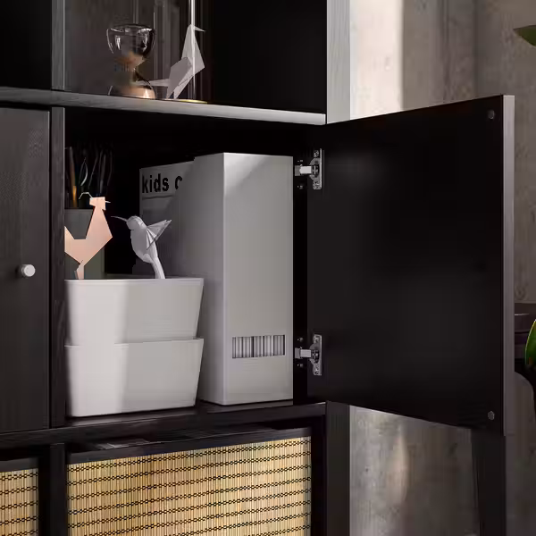 KALLAX Стеллаж с дверцами - черно-коричневый 77x147 см - фото 3